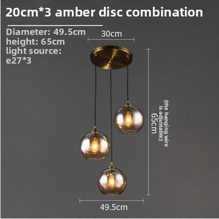 Nordic Glass Ball Chandelier for Bedroom and Dining Room