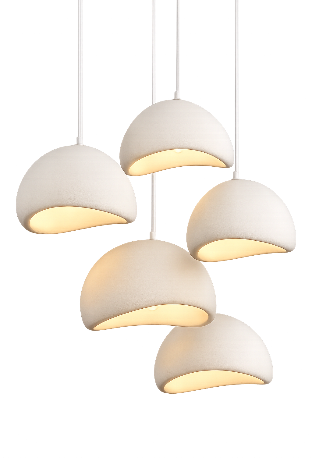 Wabi-sabi style cream living room chandelier