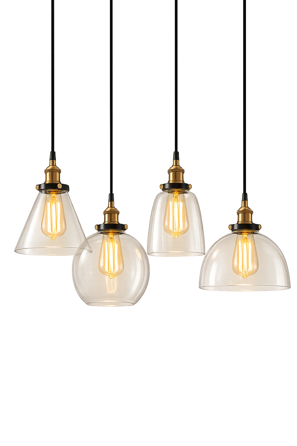 Nordic Retro Glass Pendant Chandelier