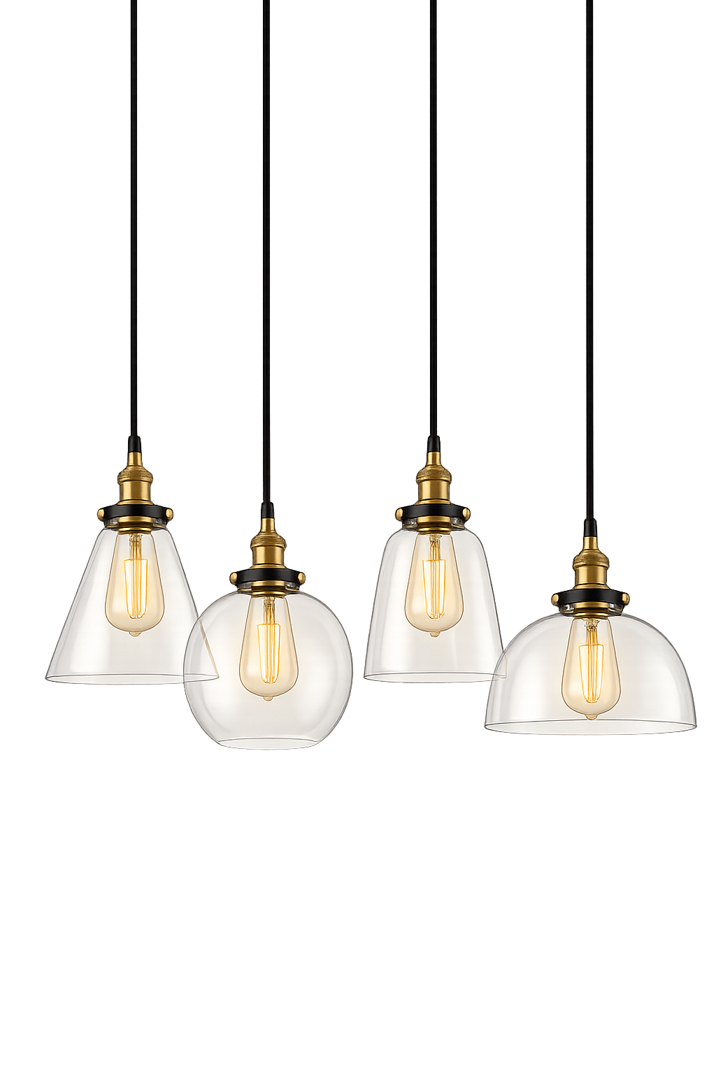 Nordic Retro Glass Pendant Chandelier
