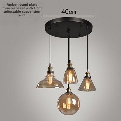 Nordic Retro Glass Pendant Chandelier