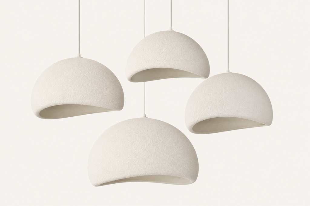 Wabi-sabi style cream living room chandelier