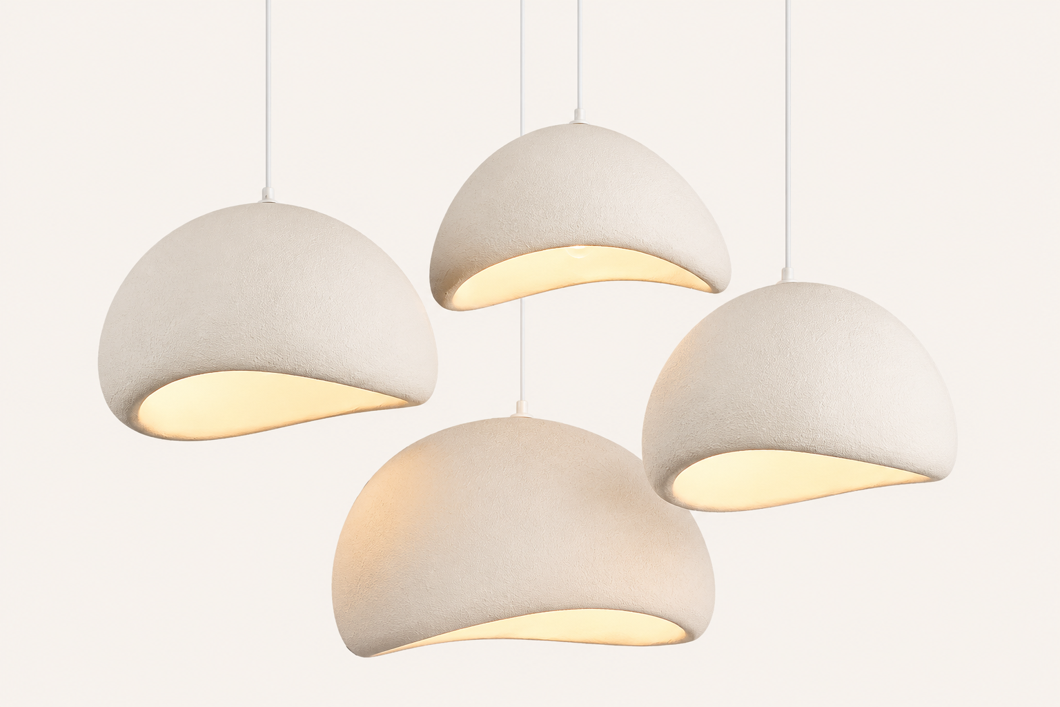 Wabi-sabi style cream living room chandelier